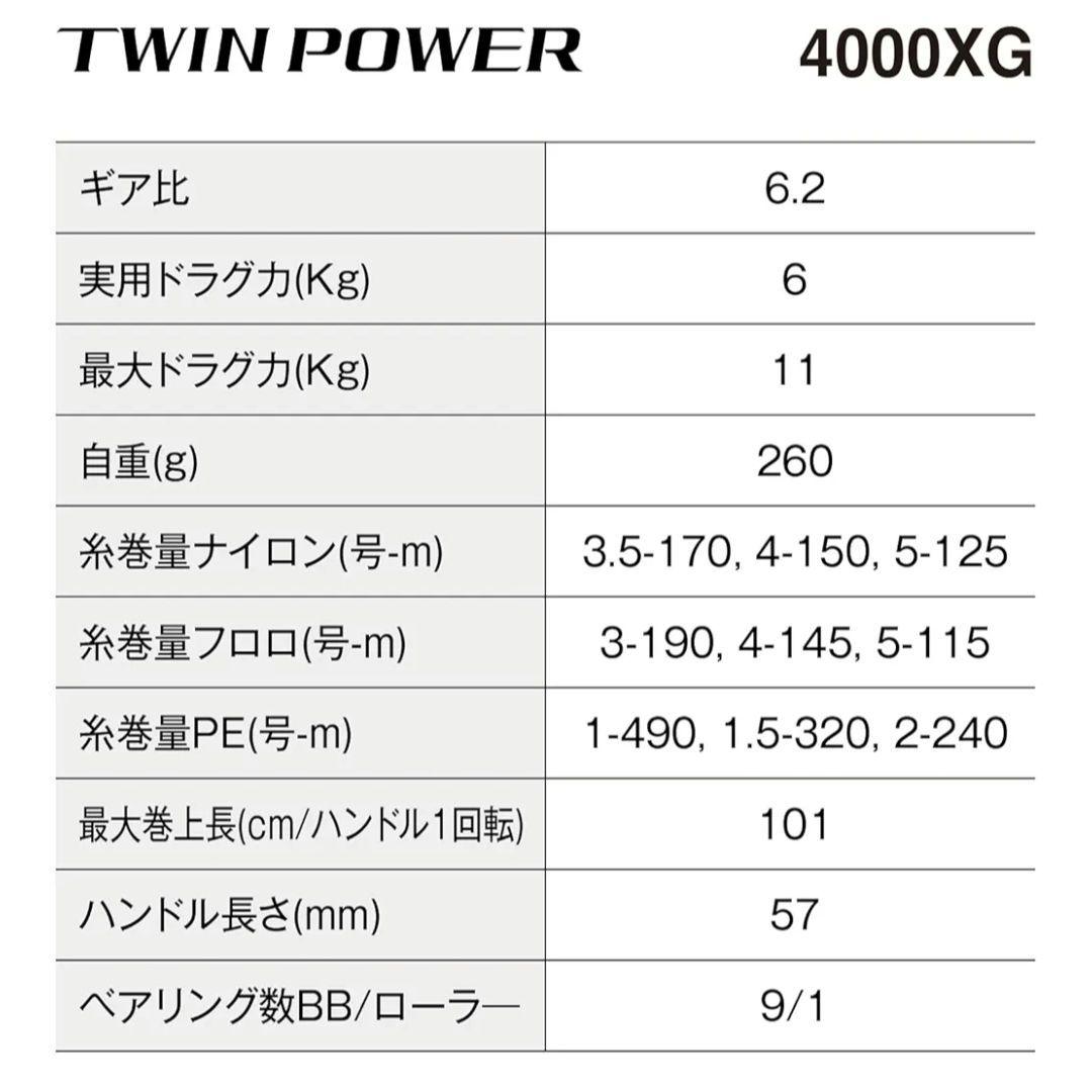 シマノ(SHIMANO) スピニングリール 24 ツインパワー 4000XG