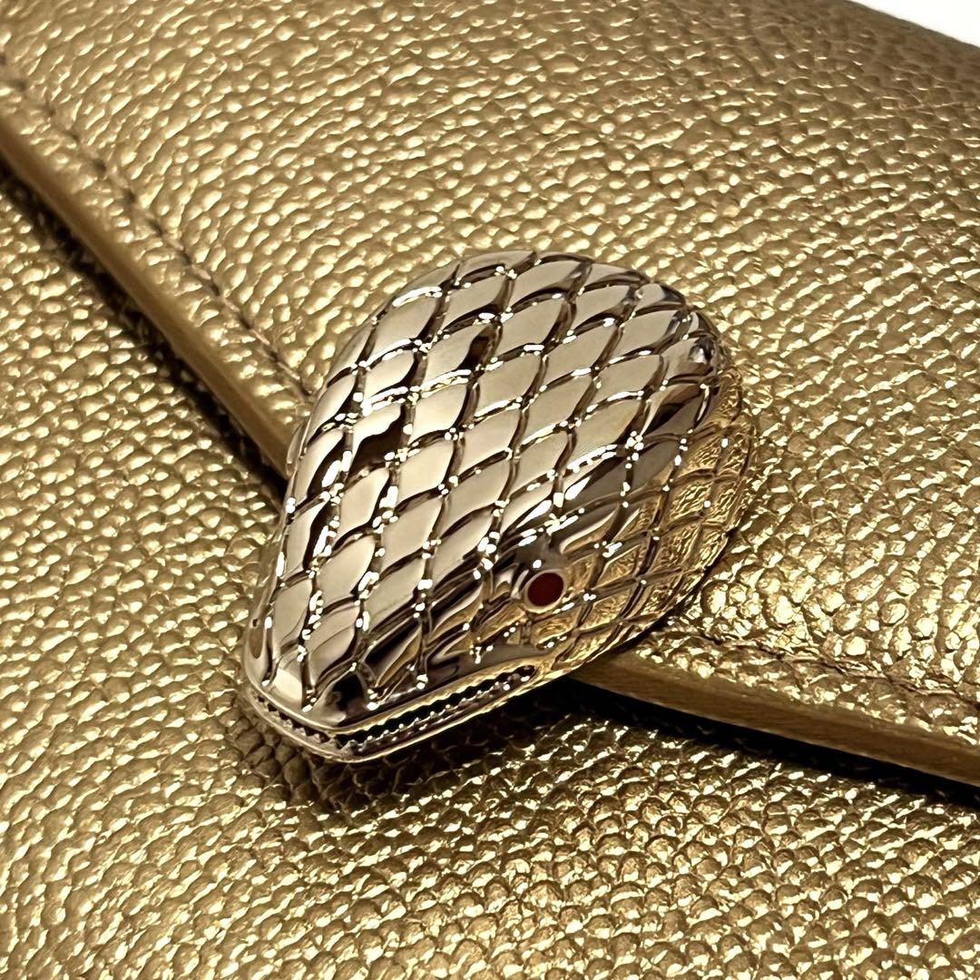 BVLGARI 三つ折り財布 セルペンティ フォーエバー ゴールド 美品 未使用