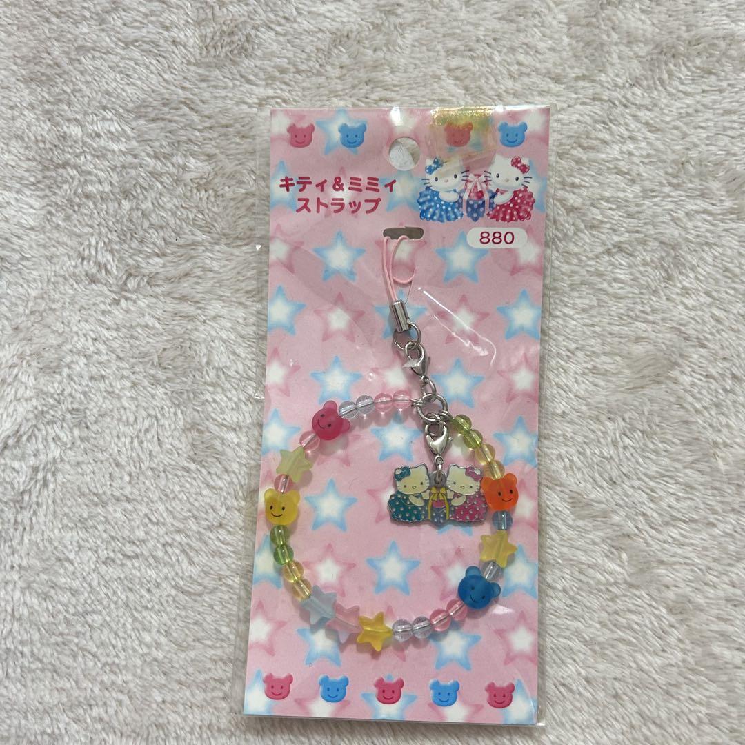 激レア　ハローキティ＆ミミィ　幼稚園 ストラップ キーホルダー 2005年 激レア ハローキティ＆ミミィ 幼稚園 ストラップ キーホルダー