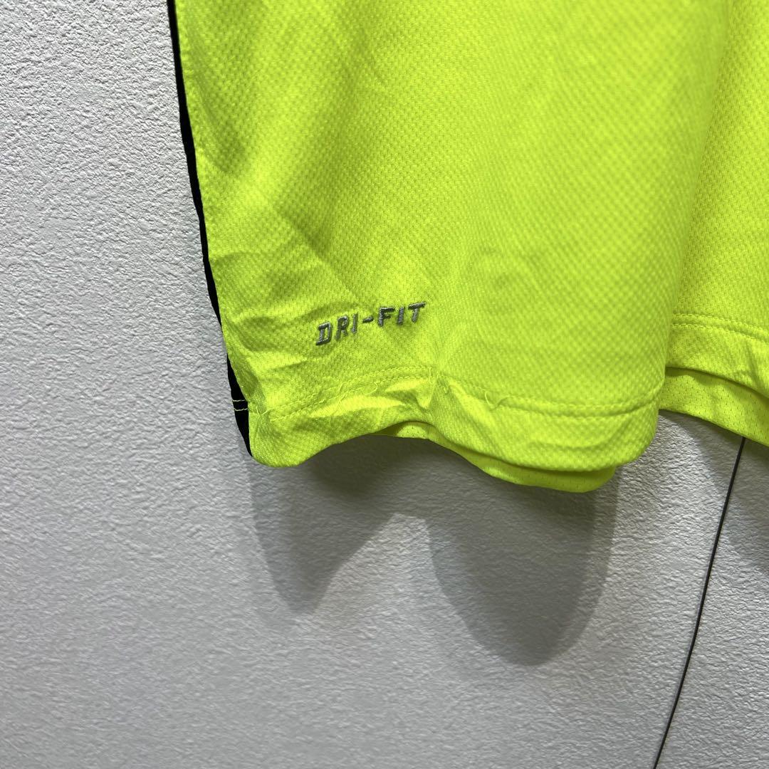 【US規格】希少 NIKE 刺繍ロゴ プリント サッカーシャツ イエロー M