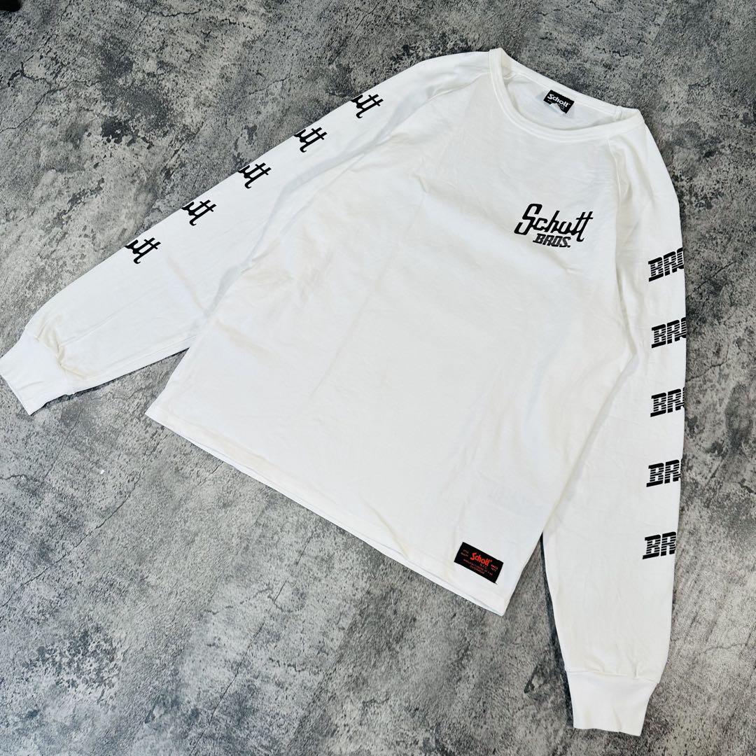 Schott ショット 長袖カットソー ロンT プリント サイズM