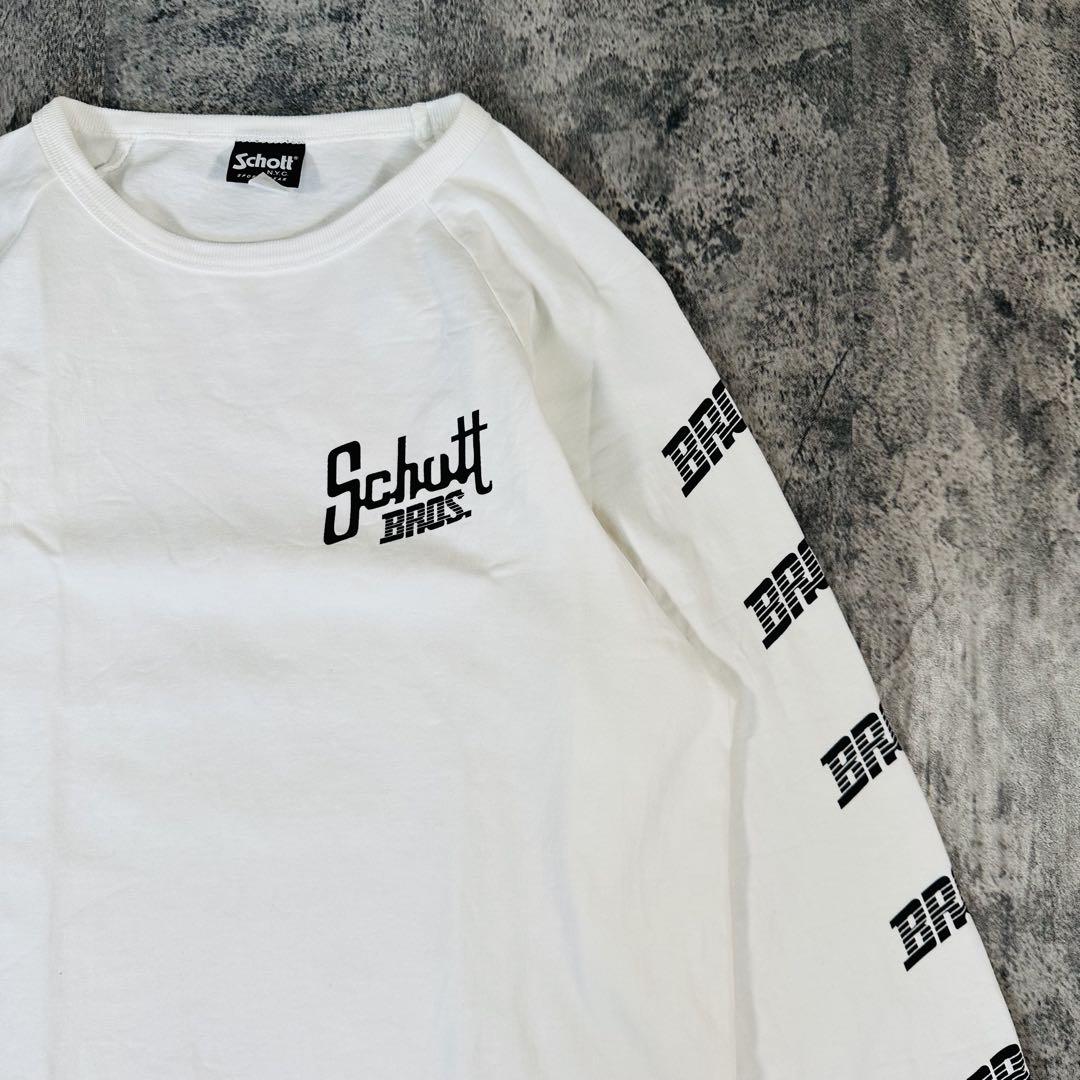 Schott ショット 長袖カットソー ロンT プリント サイズM