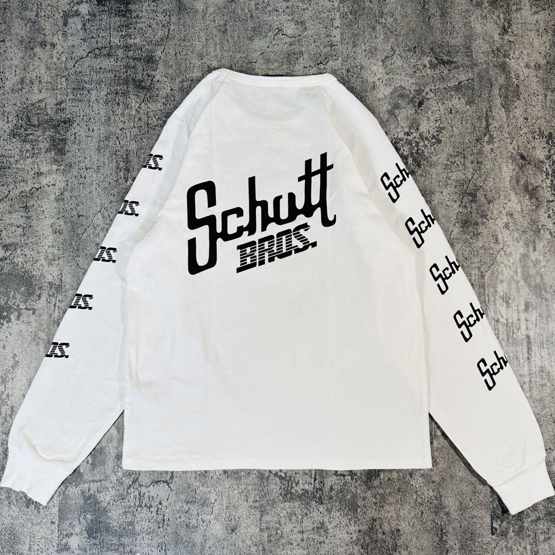 Schott ショット 長袖カットソー ロンT プリント サイズM