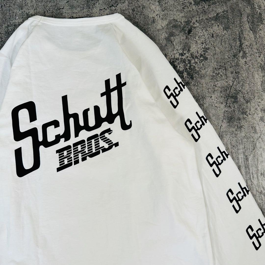Schott ショット 長袖カットソー ロンT プリント サイズM