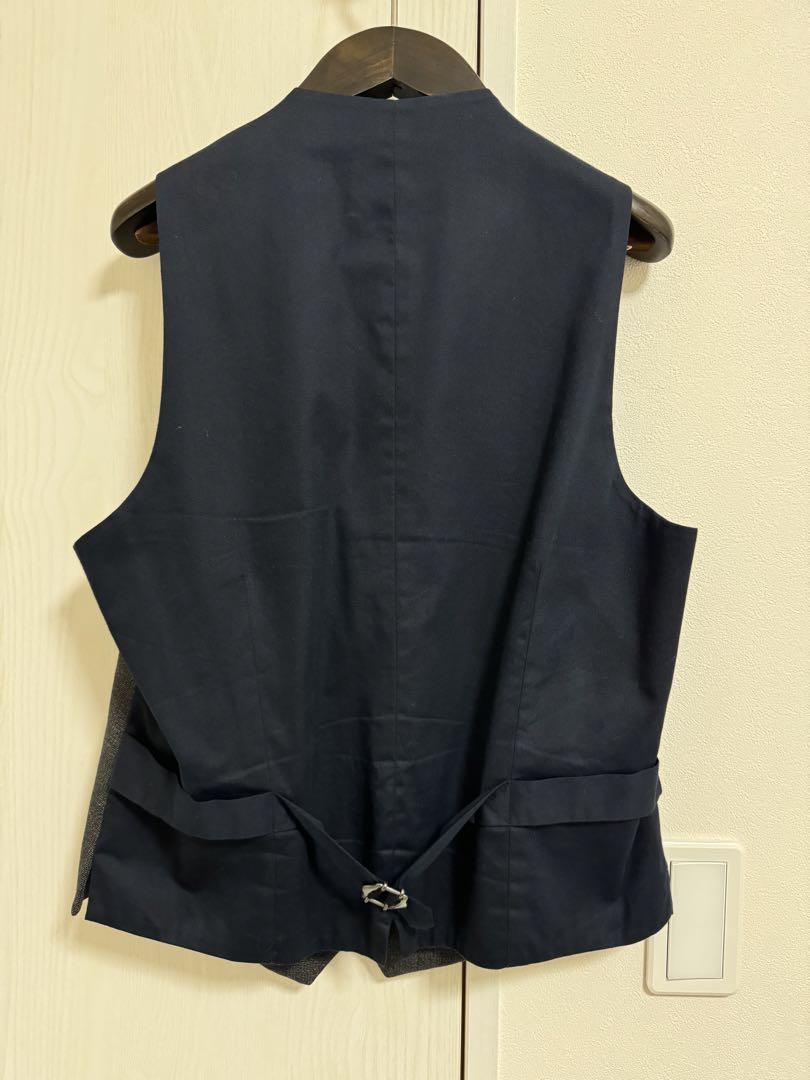 美品】ラルディーニ LARDINI スーツ 48 グレー/ブラウン ジレ