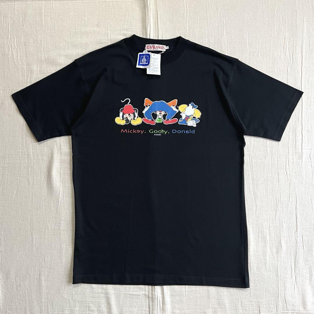 90s　dead stock　Disney　股のぞきキャラクター　ロゴプリントT