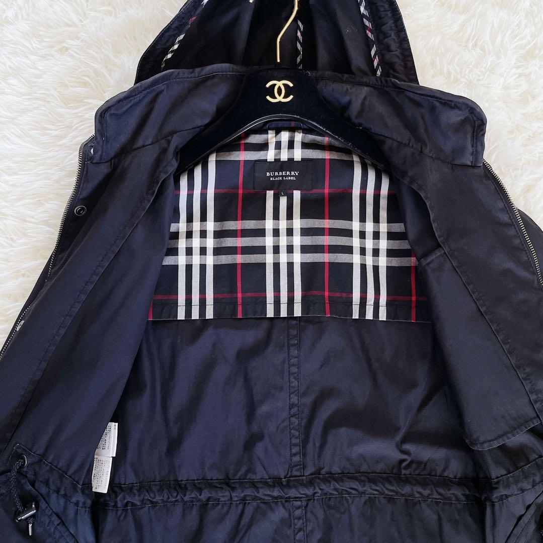 【BURBERRY BLACK LABEL】モッズコート ブラック Lサイズ