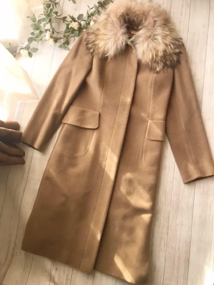 ♡ロペ ROPEタヌキファーアンゴラ混　ロングコート♡定価8万円