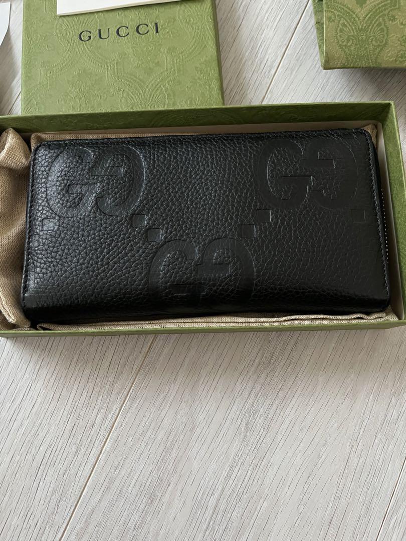 GUCCI ブラックレザー 長財布 GGロゴ