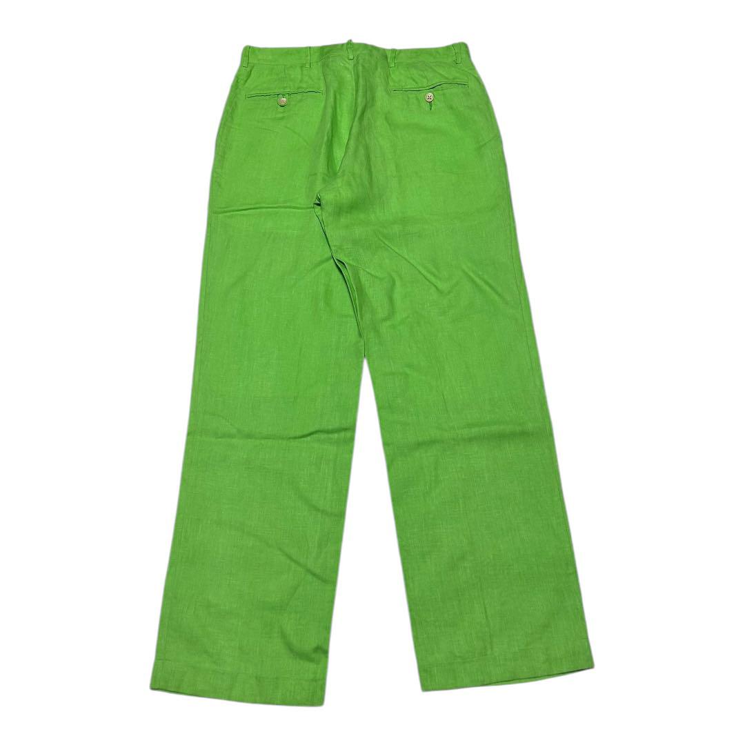 90s Ralph Lauren スラックス リネン イタリア製 グリーン 34
