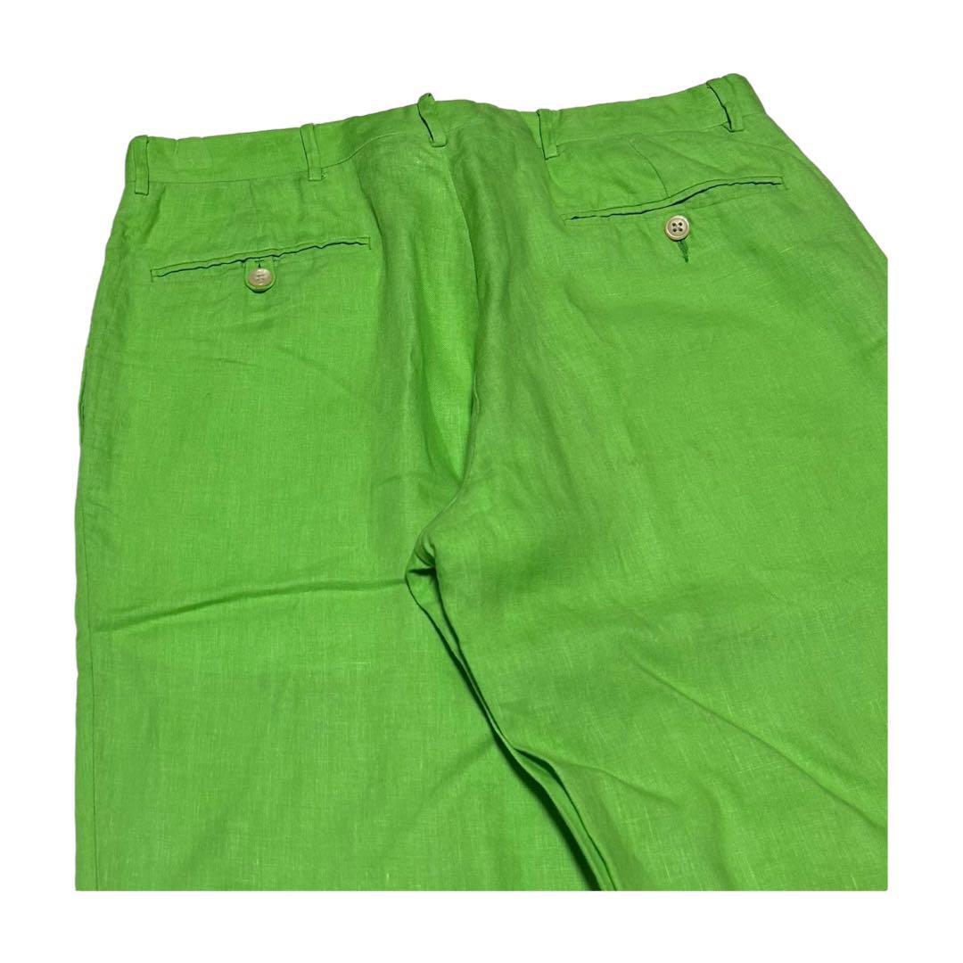 90s Ralph Lauren スラックス リネン イタリア製 グリーン 34