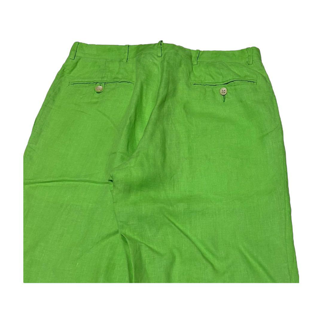 90s Ralph Lauren スラックス リネン イタリア製 グリーン 34