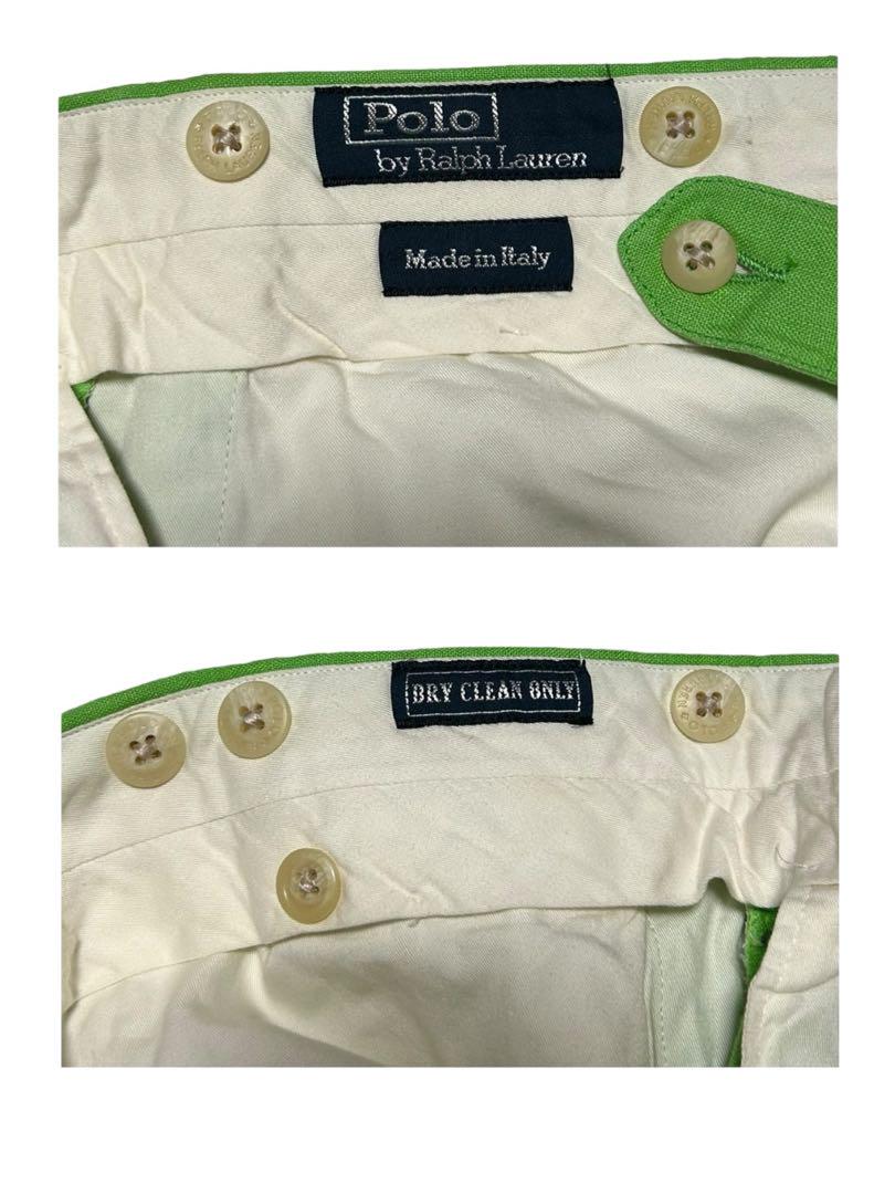 90s Ralph Lauren スラックス リネン イタリア製 グリーン 34