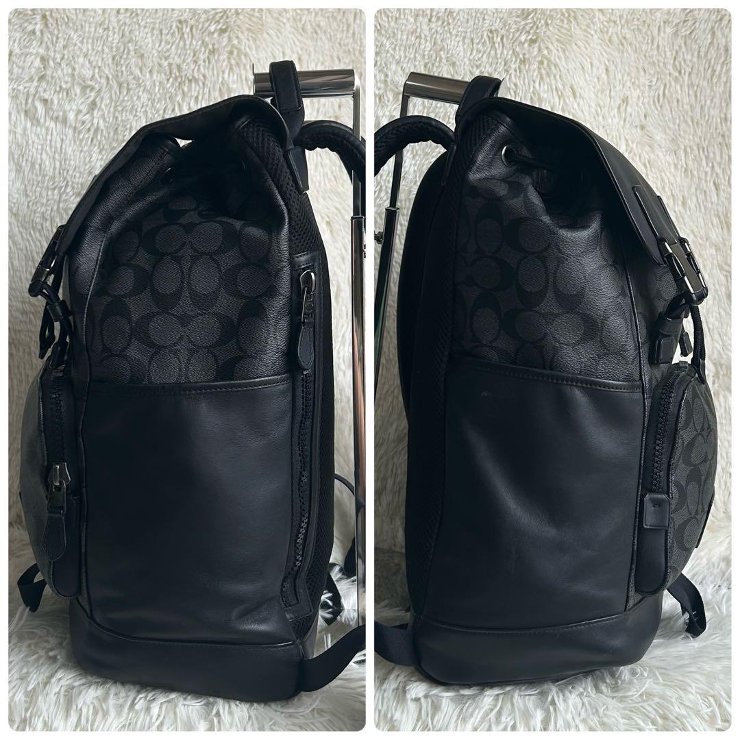 コーチ レザー シグネチャー デイパック リュックサック A4 大容量 ブラック COACH セール コーチCOACHメンズ リュック バッグ リュック