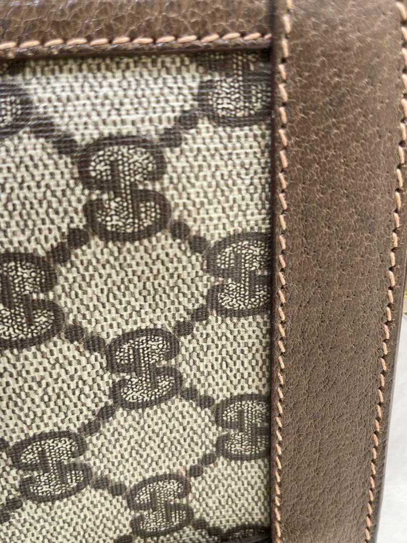 GUCCI シェリーライン クラッチバッグ GG ベージュ レザー ヴィンテージ