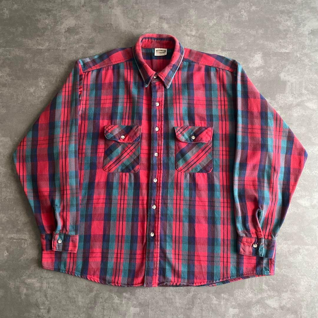 好配色 90s FIVE BROTHER ネルシャツ 2XL