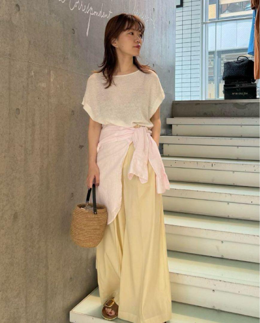 タグ付新品　SLOBE IENA　リネンコットンレギュラーシャツ　ピンク