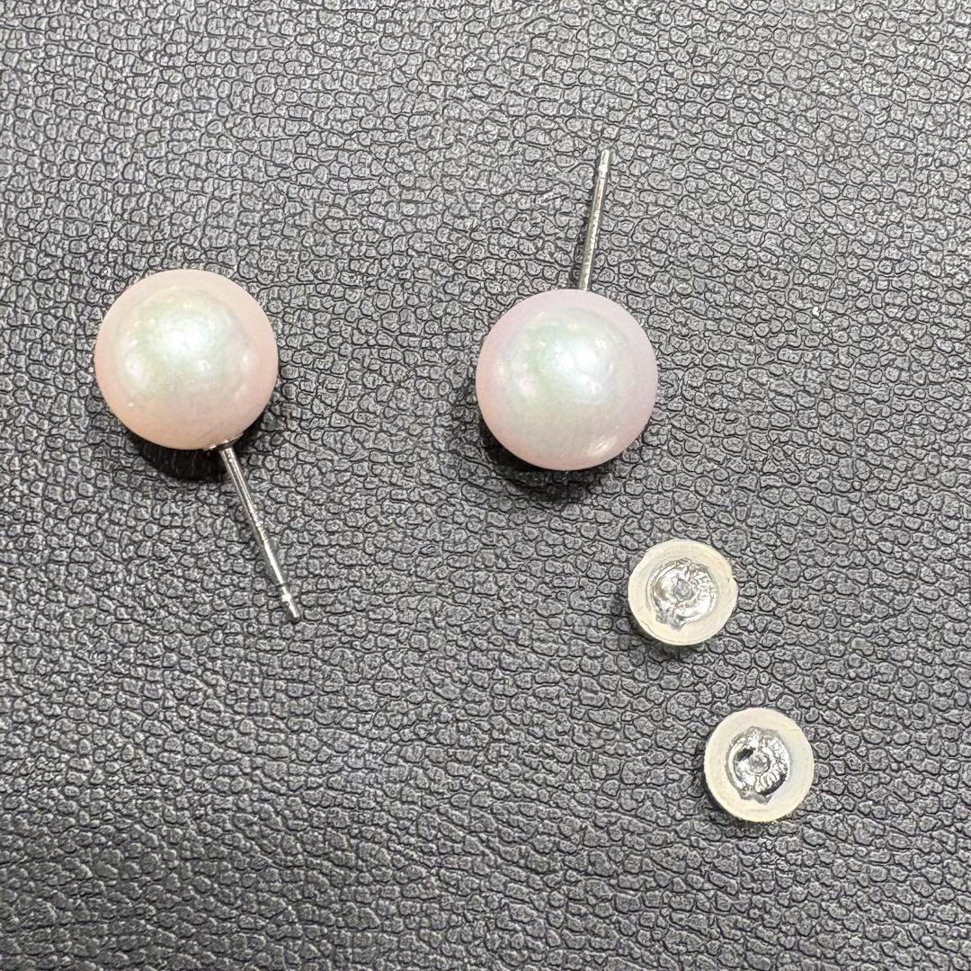 あこや真珠　８．５mm　PT　プラチナ　ピアス パール ピアス 真珠 プラチナ 8mm-8.5mm珠 あこや真珠 Pearl