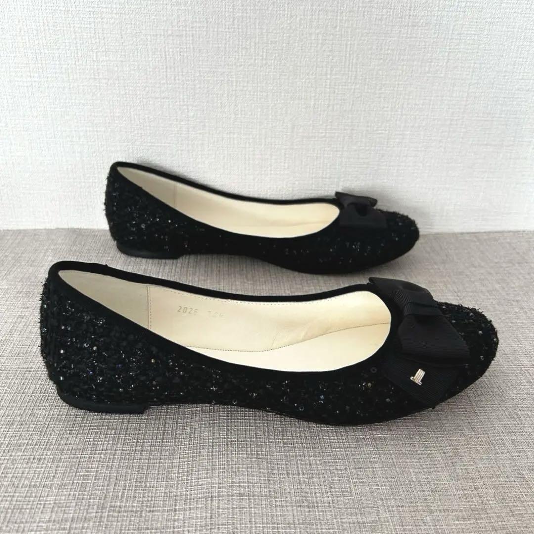 23AW／美品　ランバンオンブルー　リボンモチーフカッターパンプス　箱付き