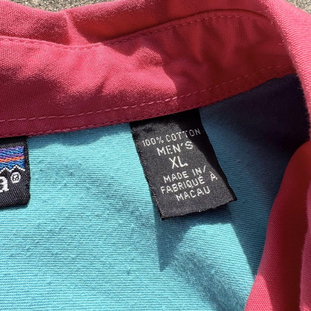 Patagonia 1990 マカオ製 コットン オーバーサイズシャツ XL