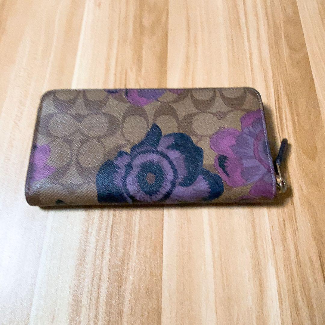 coach　コーチ　長財布　 シグネチャー　花柄