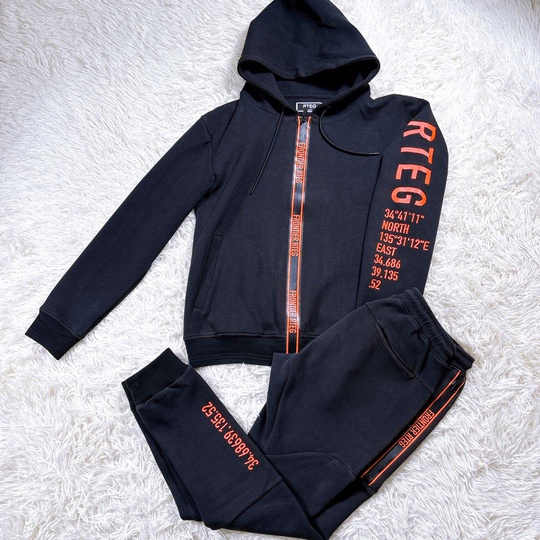 RTEG アダムスジャグラー　スウェット　セットアップ　ラインロゴ　蛍光色　M