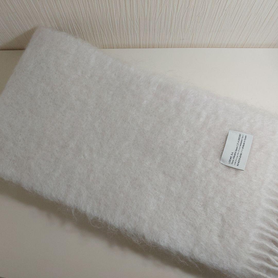 ロエベ モヘア マフラー アナグラムレザーパッチ ホワイト F655254X01 ロエベ モヘア マフラー アナグラムレザーパッチ ホワイト F655254X01