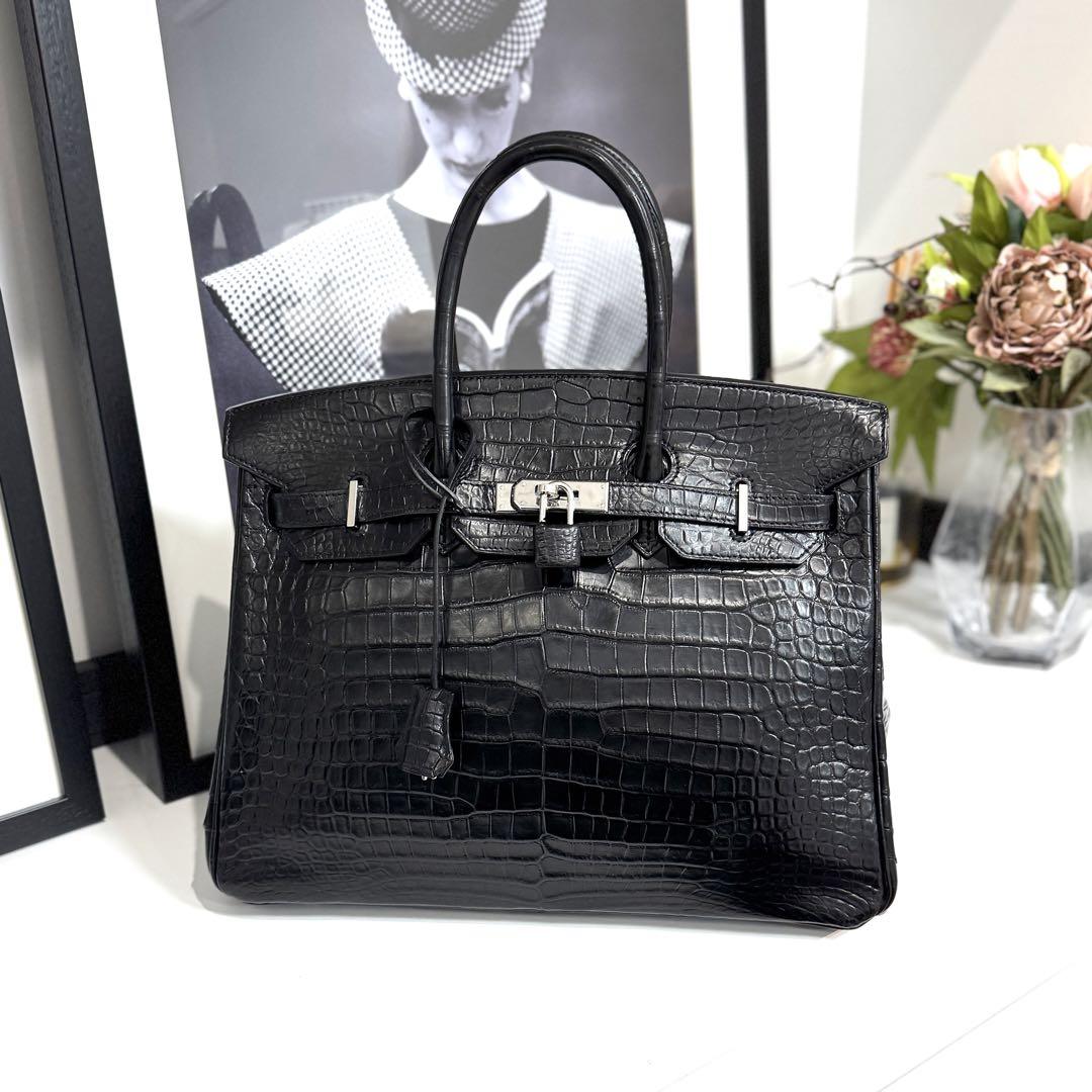 HERMES エルメス バーキン35 ポロサスマット ブラック
