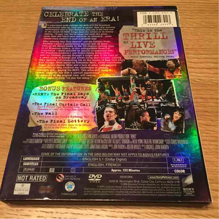 RENT Filmed Live on Broadway DVD Import - メルカリ