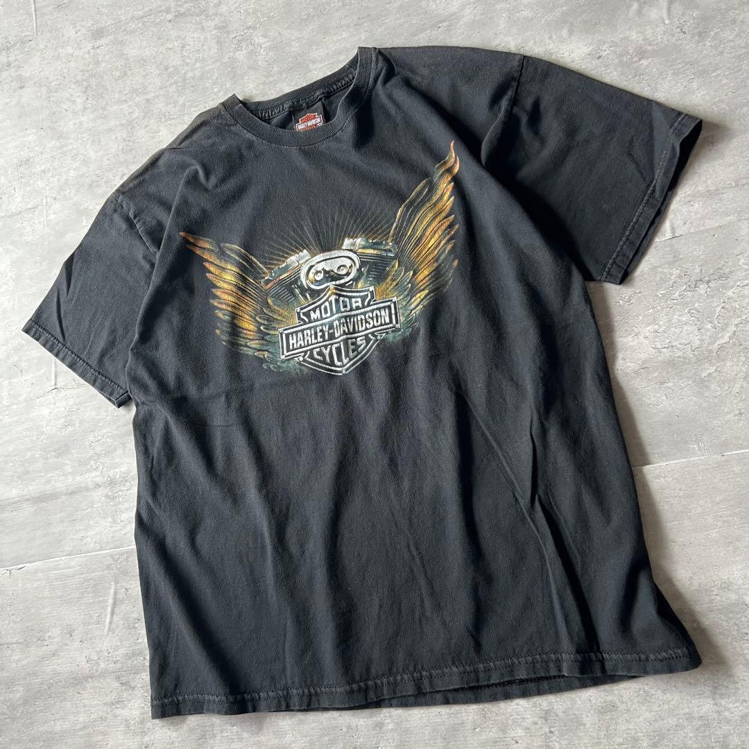 【ツラ抜群、立体バイク】ハーレーダビットソン古着両面プリントTシャツ菅田将暉黒L 【ツラ抜群、立体バイク】ハーレーダビットソン古着両面プリントTシャツ菅田将暉黒L