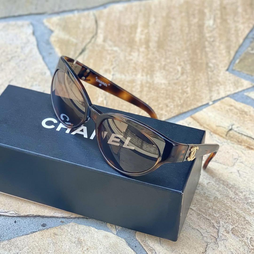 [CHANEL ]キャットアイサングラス ブラウンレンズ[美品]・使用無し 美品】CHANEL ブラウン キャットアイ サングラス vintage - メルカリ