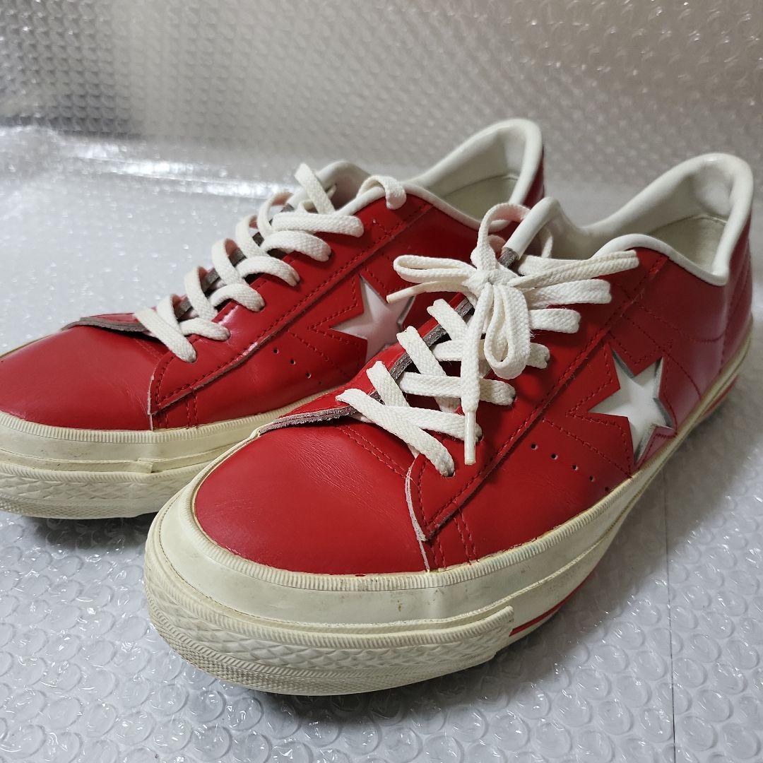 コンバース ワンスター レザー レッド×ホワイト 26cm 日本製