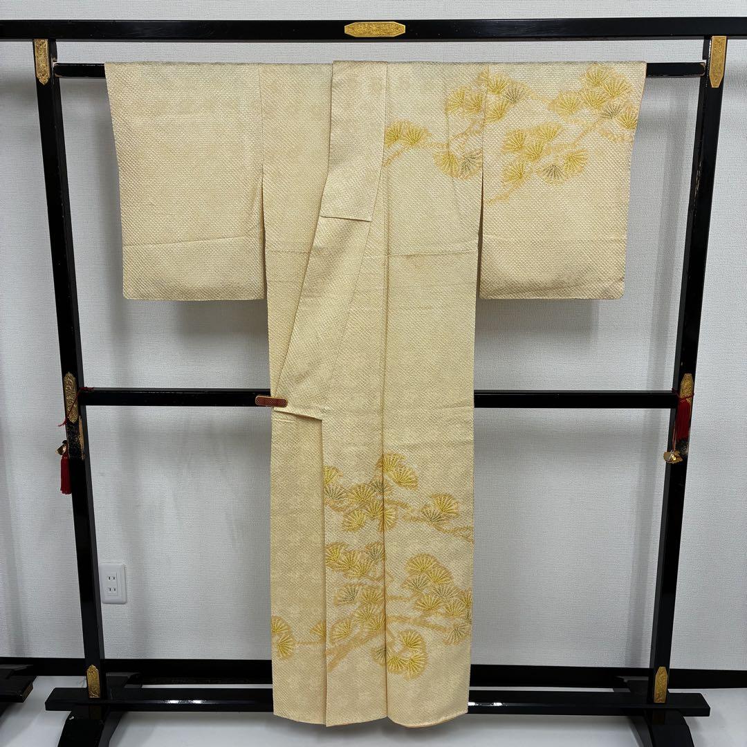 総絞り 鹿子絞り 裄65 可愛い染め 付下げ 訪問着 着物 正絹 U
