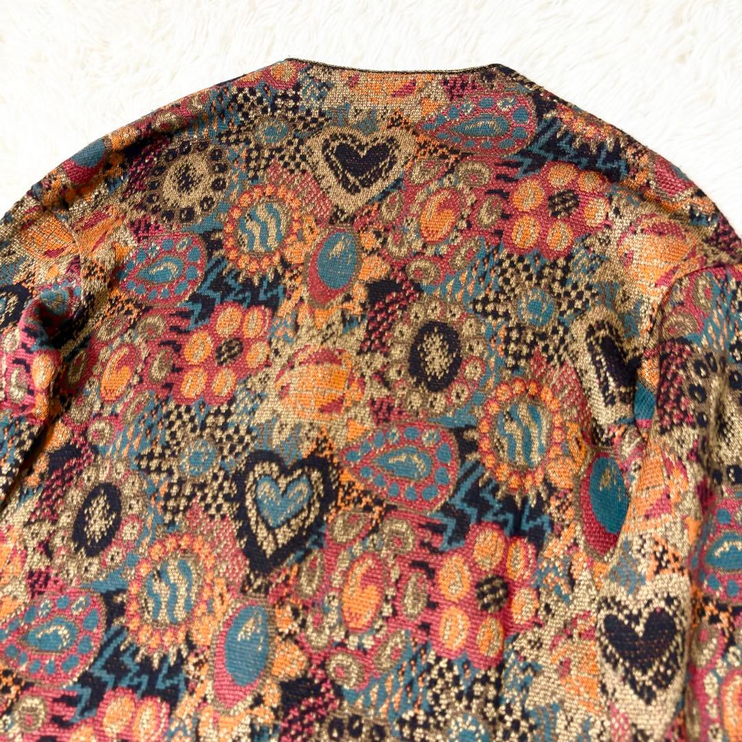 ミッソーニ ロングカーディガン ジャケット風ニット ジャガード マーブル調ボタン ミッソーニ ロングカーディガン ジャケット風ニット ジャガード マーブル調ボタン