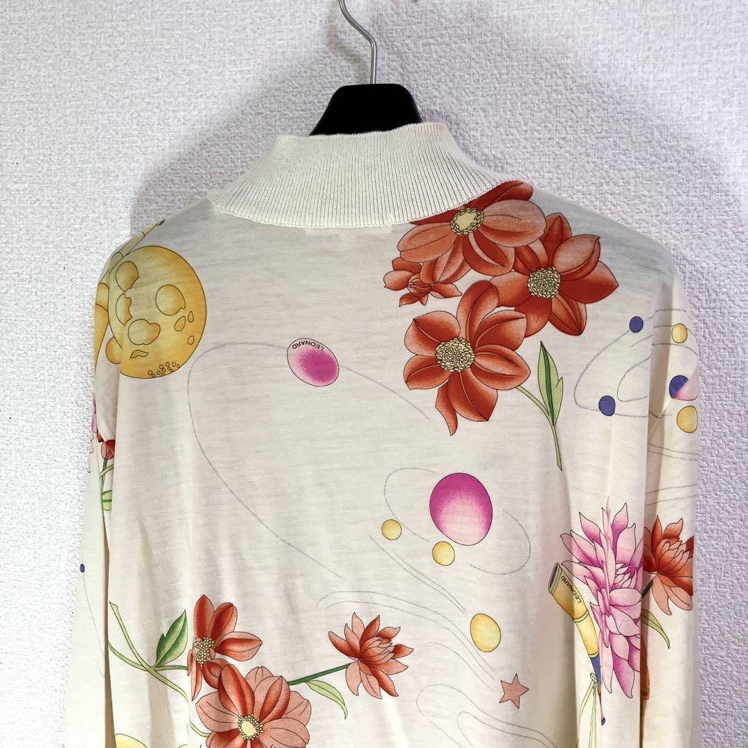 レオナールスポーツ　Tシャツ　カットソー　ウール100% 花柄　大きめゆったり