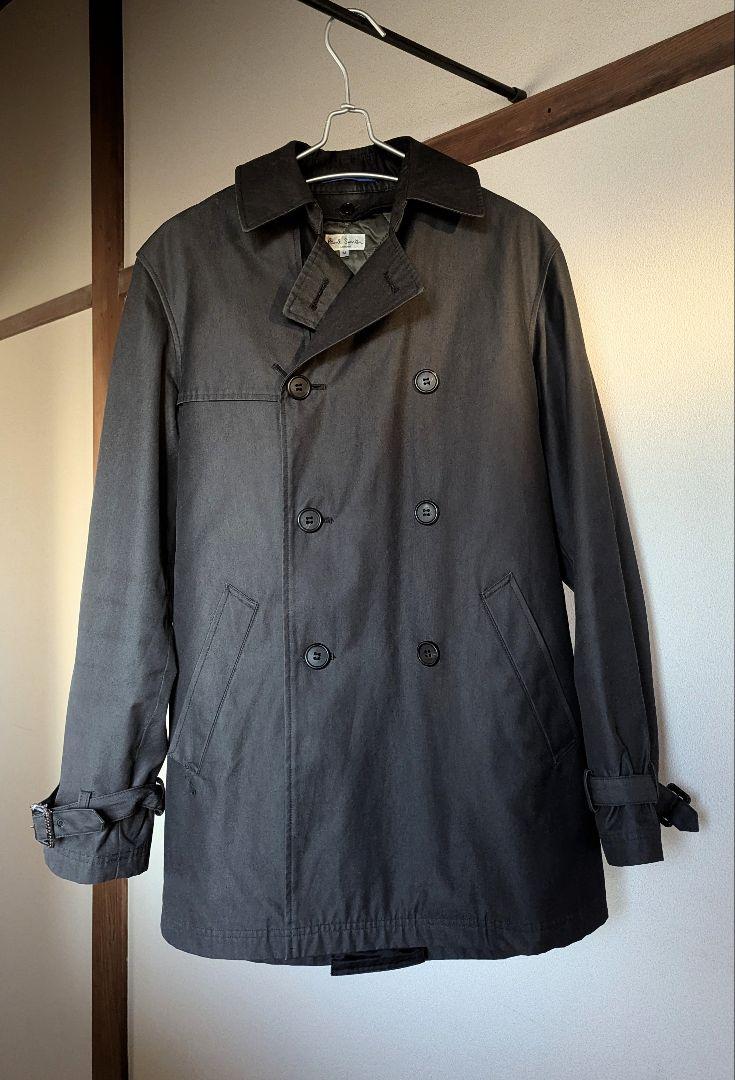 【美品】PaulSmith ツイルトレンチコート チャコール