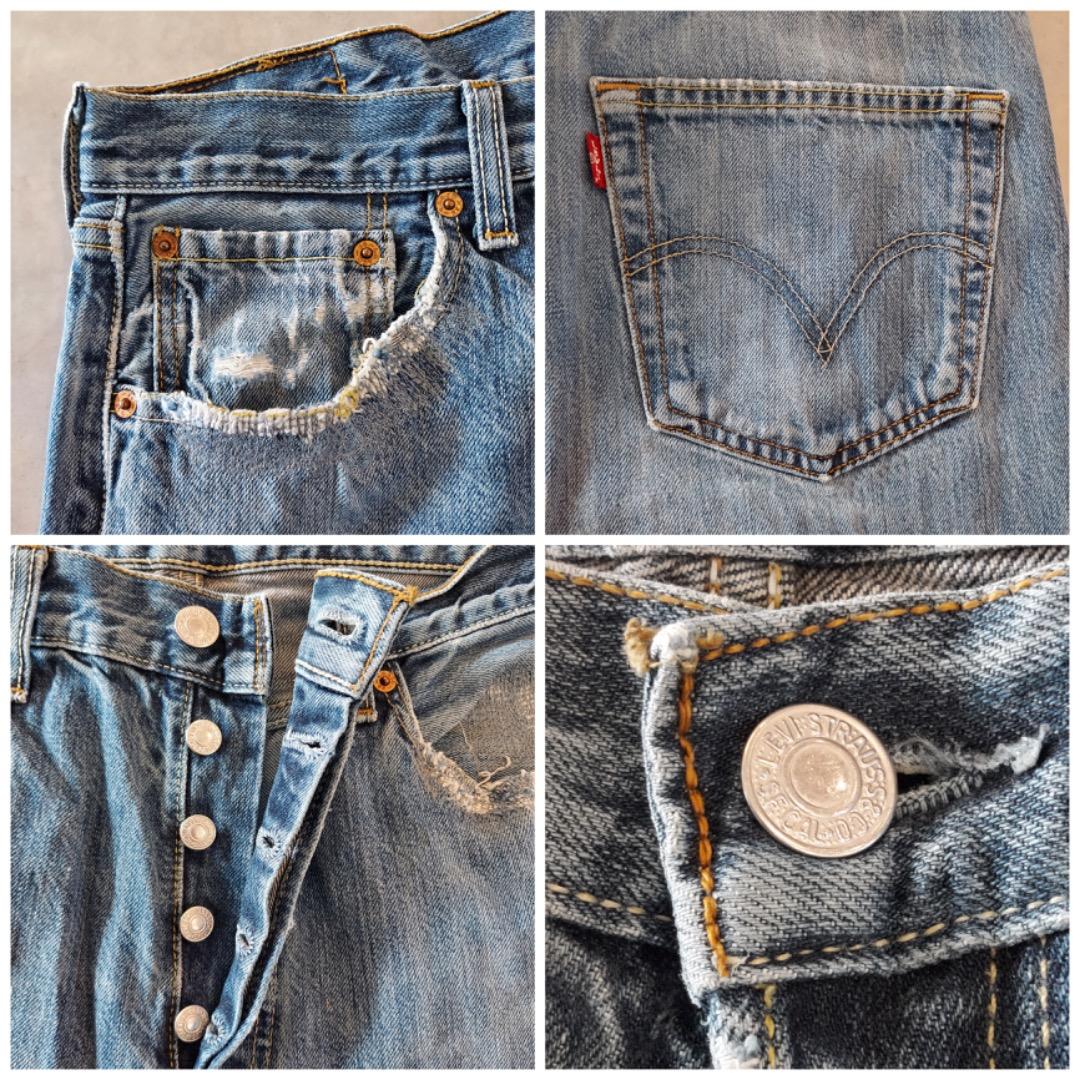 リーバイス501 Levis W33 ブルーデニム 青 00s 古着 15995