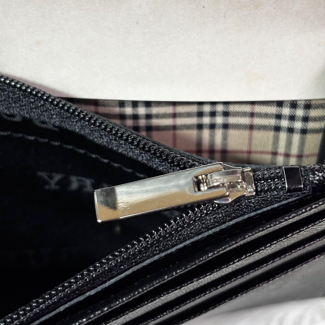 新品✨ バーバリー 長財布 ノバチェック サフィアーノレザー ブラック