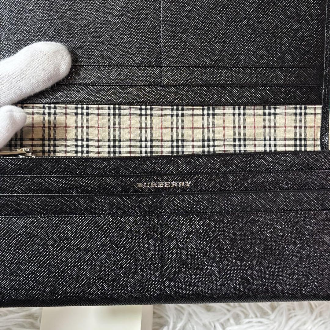新品✨ バーバリー 長財布 ノバチェック サフィアーノレザー ブラック