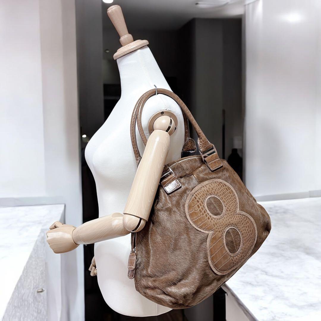 祝開店！大放出セール開催中 mutaムータ/トートバッグ/型押し/ロゴ/ワンショルダー/ハラコ バッグ