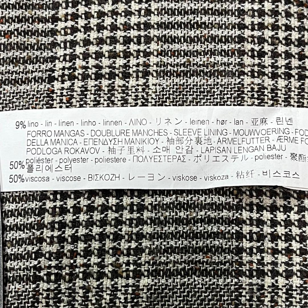 ZARA MAN ザラ ステンカラーコート グレンチェック コットン ウール 麻