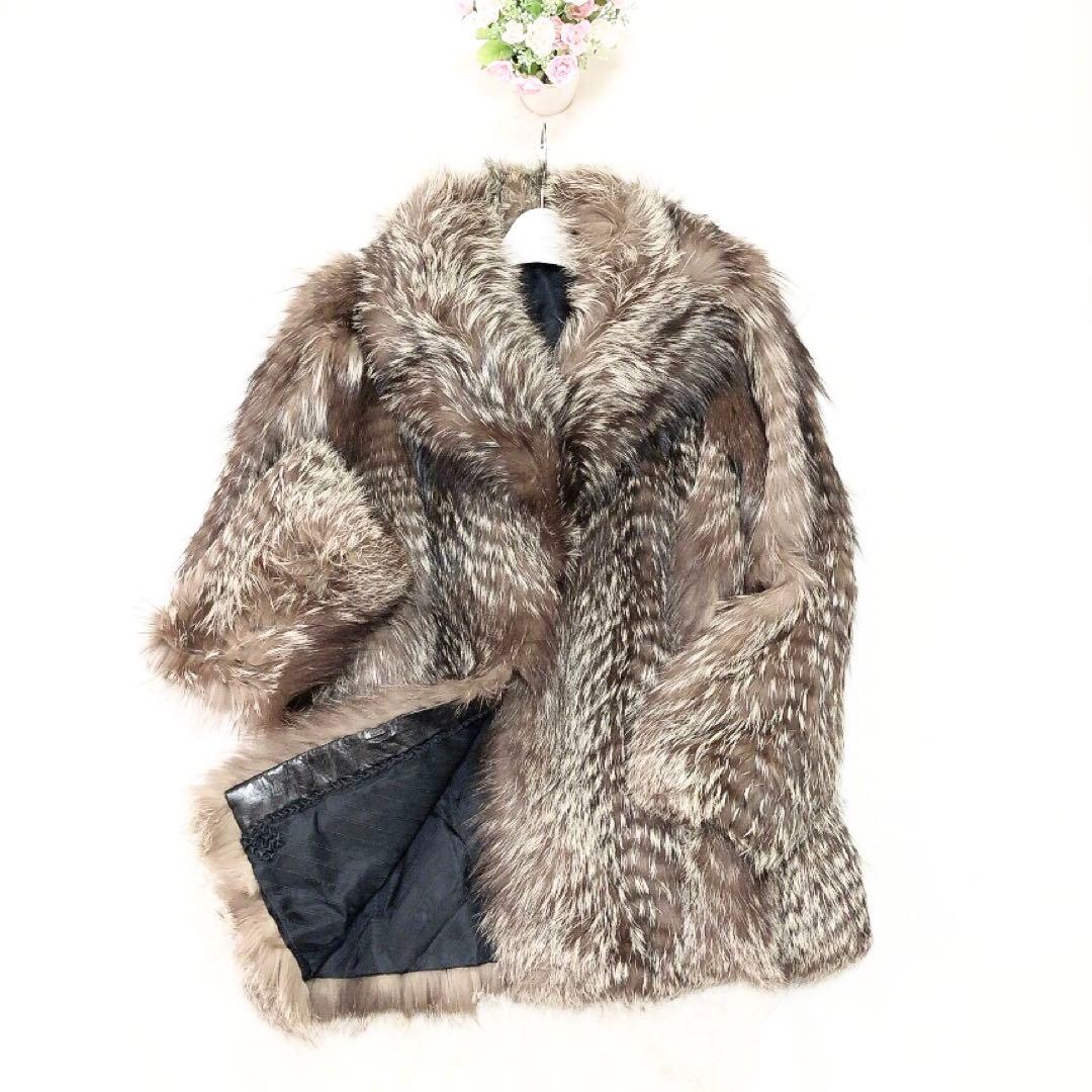 豪華ボリューム ️フォックスファーコート リアルファー 毛皮 11 大きいサイズL