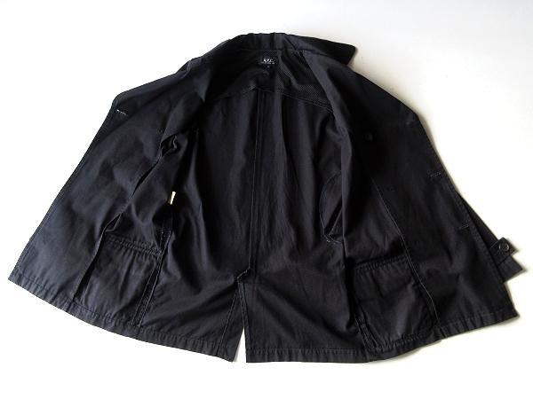 A.P.C. アーペーセー ベルト付 コットンツイル トレンチコート 36 黒 A.P.C. アーペーセー ベルト付 コットンツイル トレンチコート