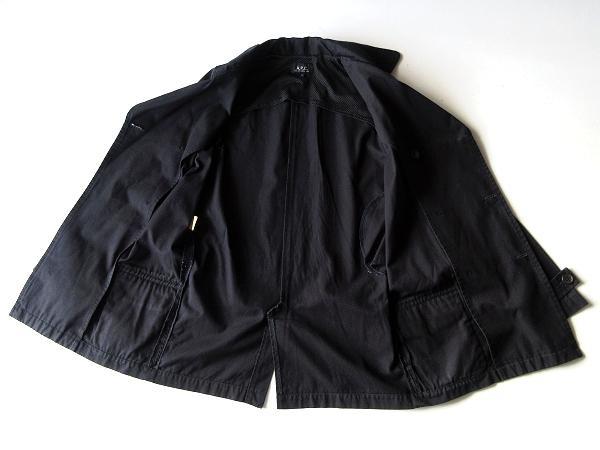 A.P.C. アーペーセー ベルト付 コットンツイル トレンチコート 36 黒