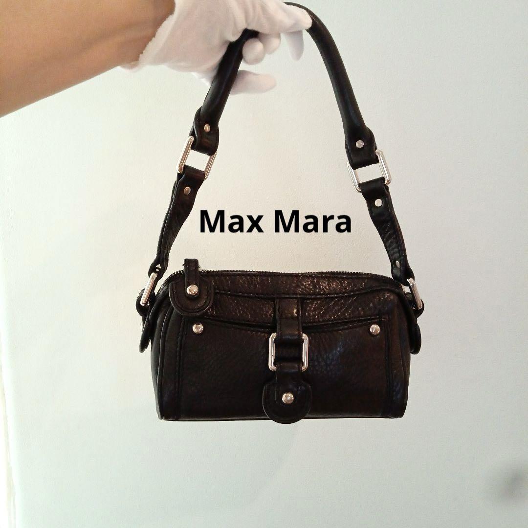 美品✨マックスマーラ・MaxMara★ワンショルダー・品よく小さめバッグ 色/黒