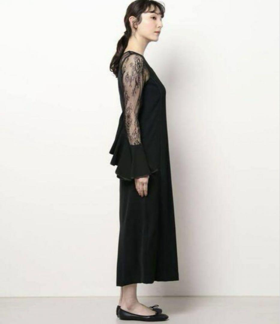 LILY BROWN ラッフルカフスワンピース ブラック