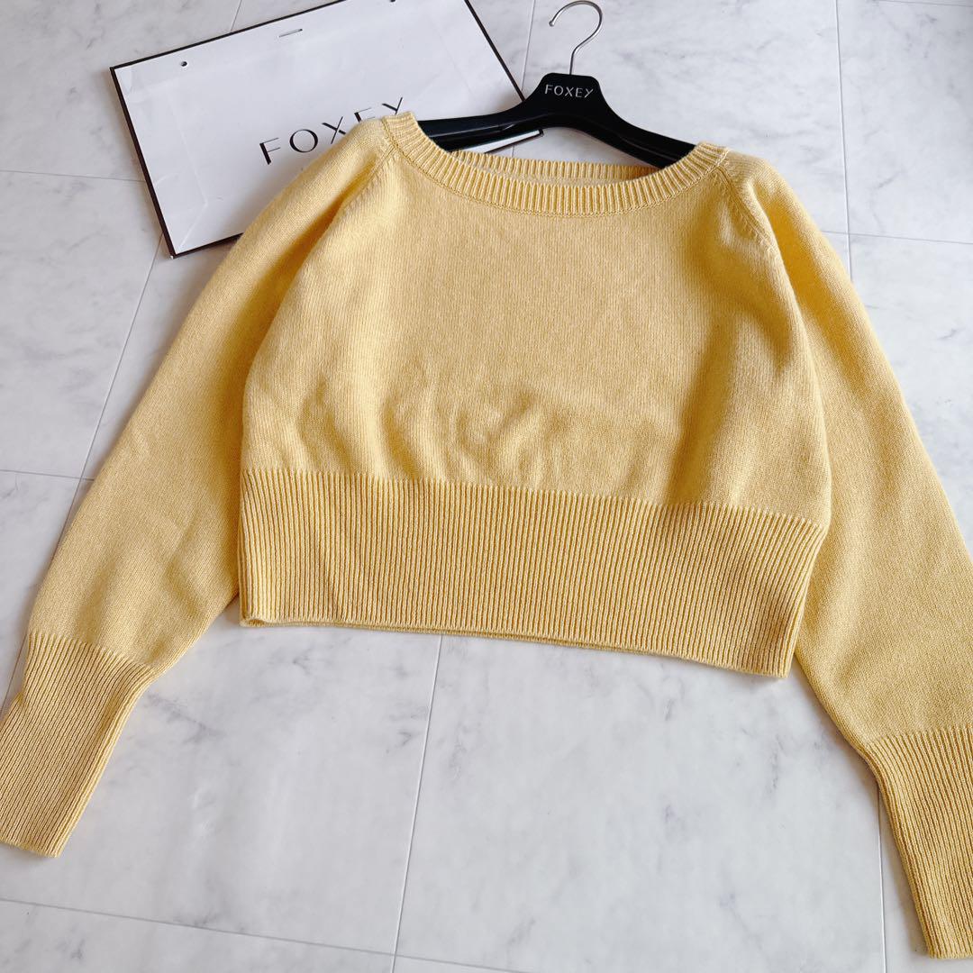 美品✨フォクシー 8万 カシミヤ100%セーター ドラジェ イエロー 38