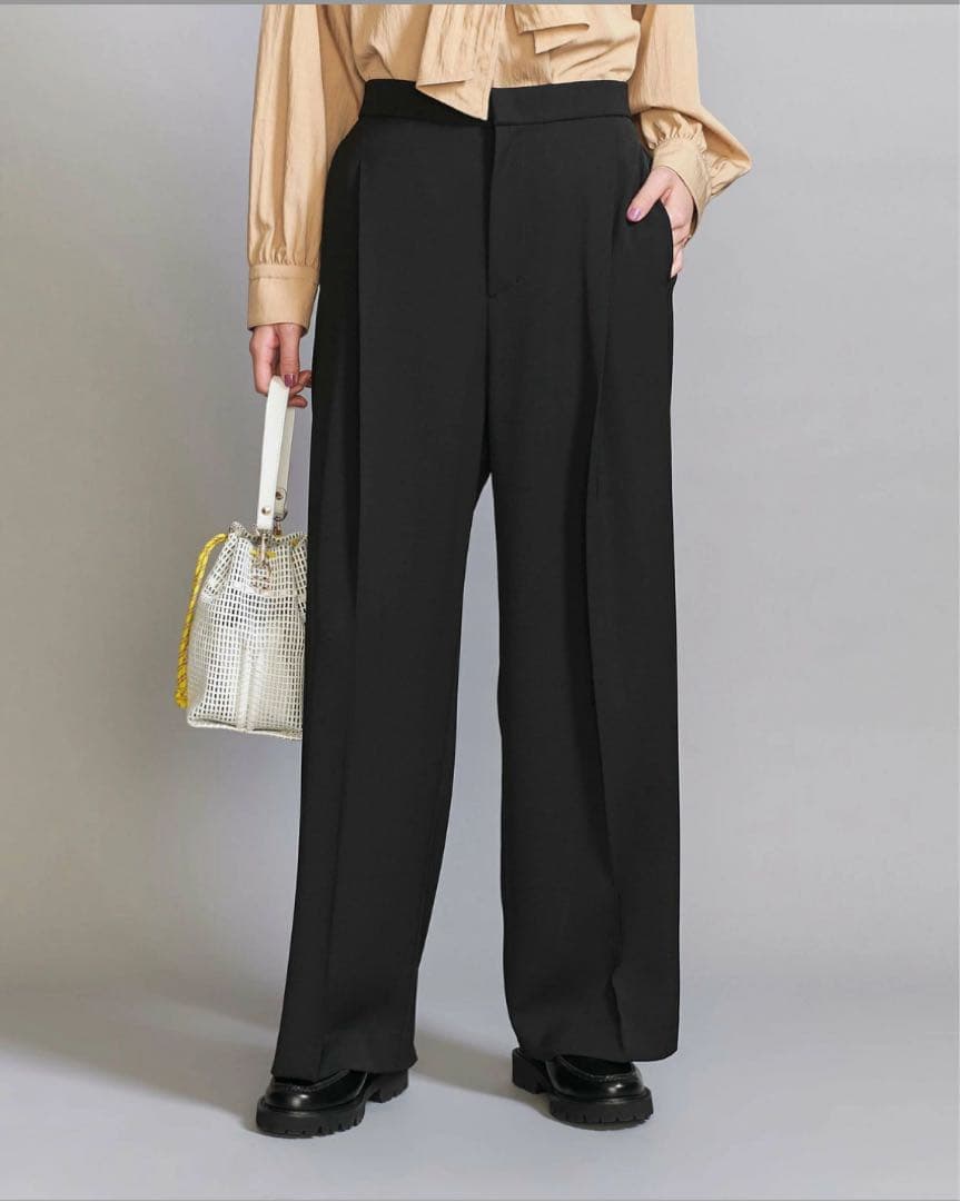 ユナイテッドアローズ ダブルクロス タックワイドストレートパンツ XSXS SS UNITED ARROWS