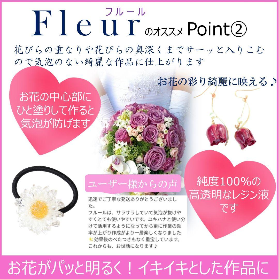 レジン液 速乾✨無臭&直射日光でも永久クリア✨フルール6本コーティング剤つき♡♡ レジン液 無臭＆永久クリア✨低刺激フルール6本☆仕上げ用大人