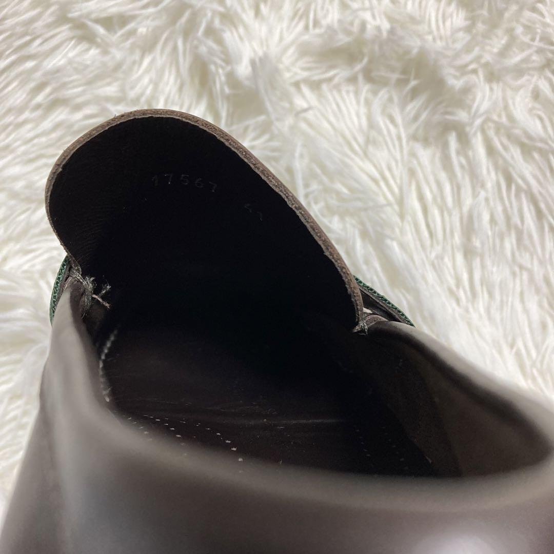 GUCCI グッチ シェリーライン レザー ドライビングシューズ 41 ブラウン